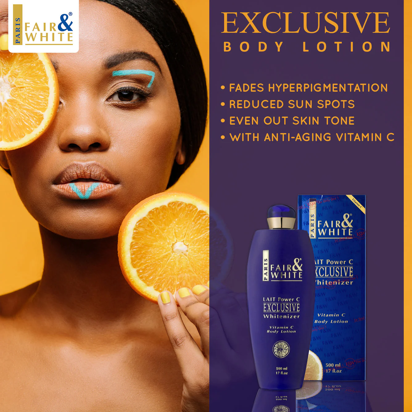 Fair And White Exclusive Brightening Body Lotion With Vitamin C 500ml / 17.6 fl oz - Image 6