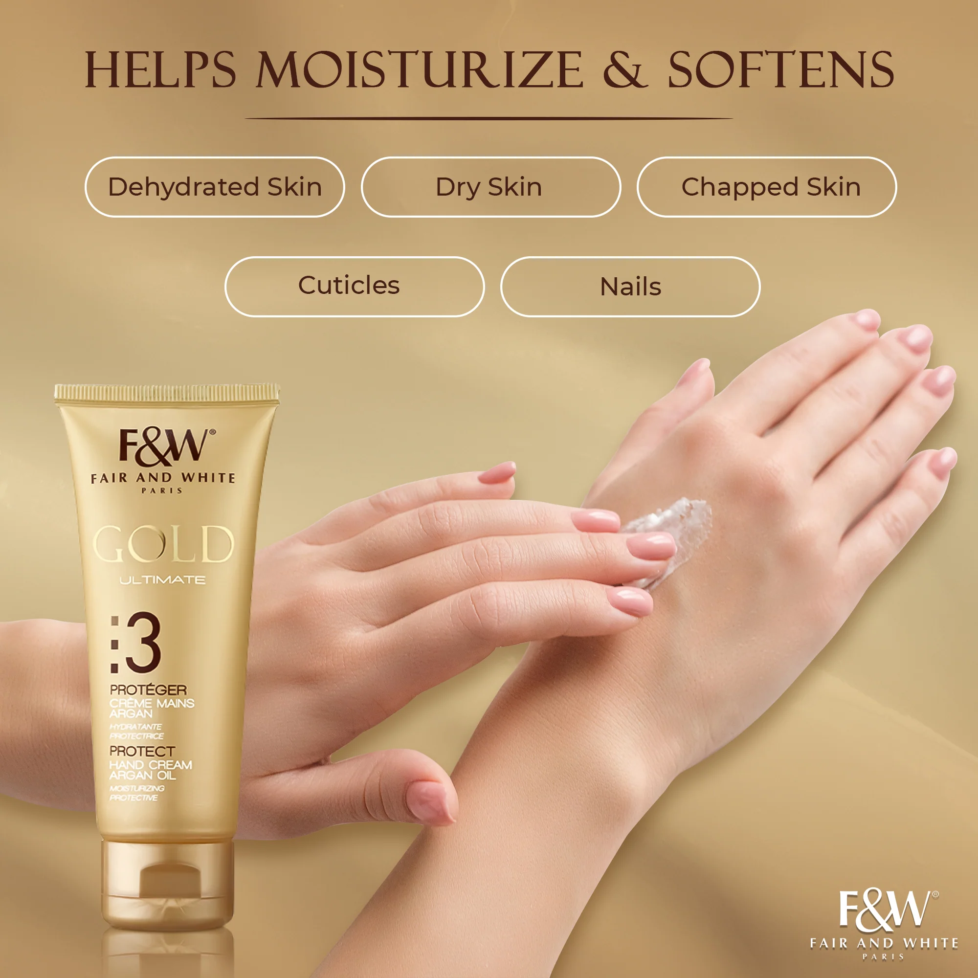Gold :3 Argan Oil Hand Cream 75ml - Image 5