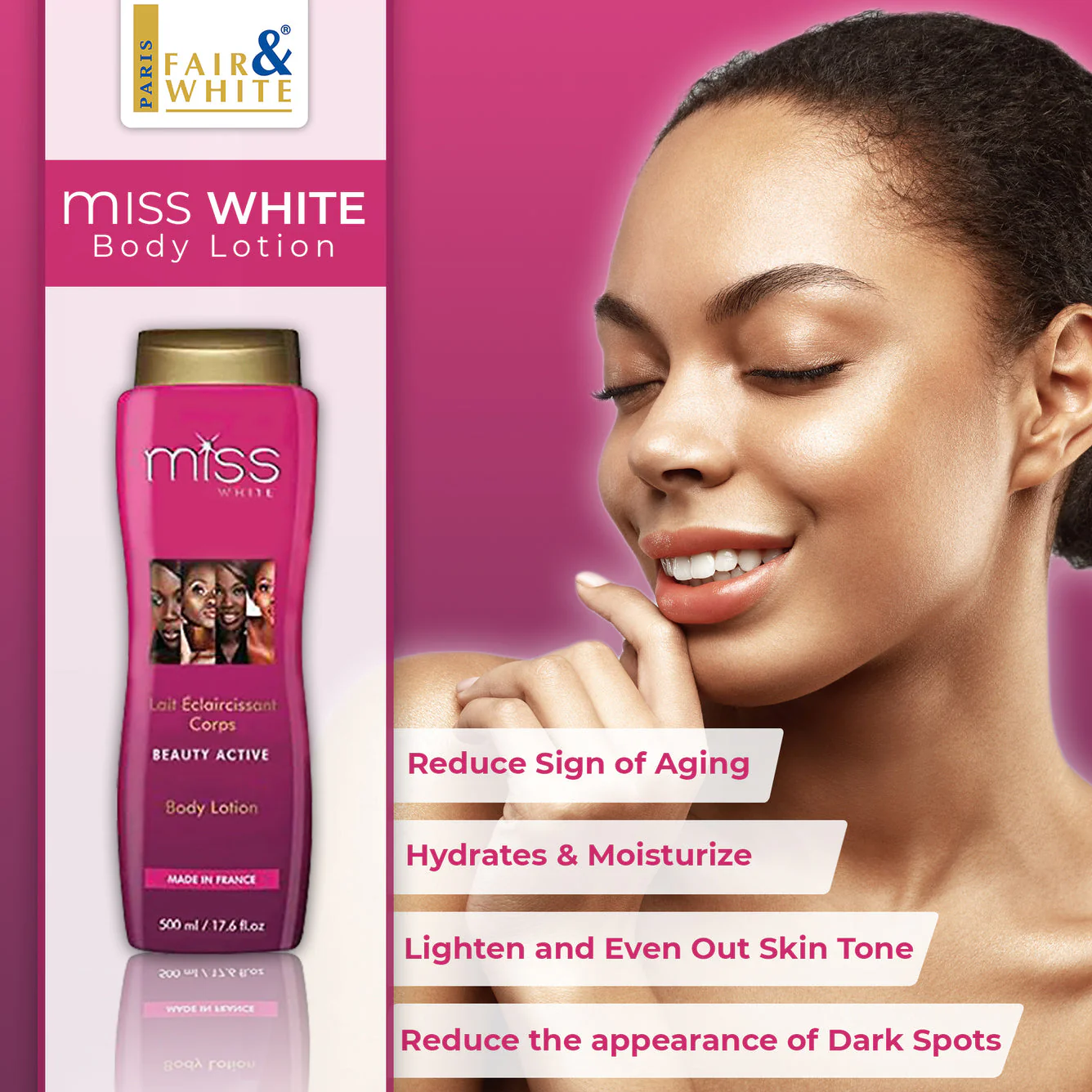 Fair And White Miss White Brightening Body Lotion 500ml / 17.6 fl oz - Image 4