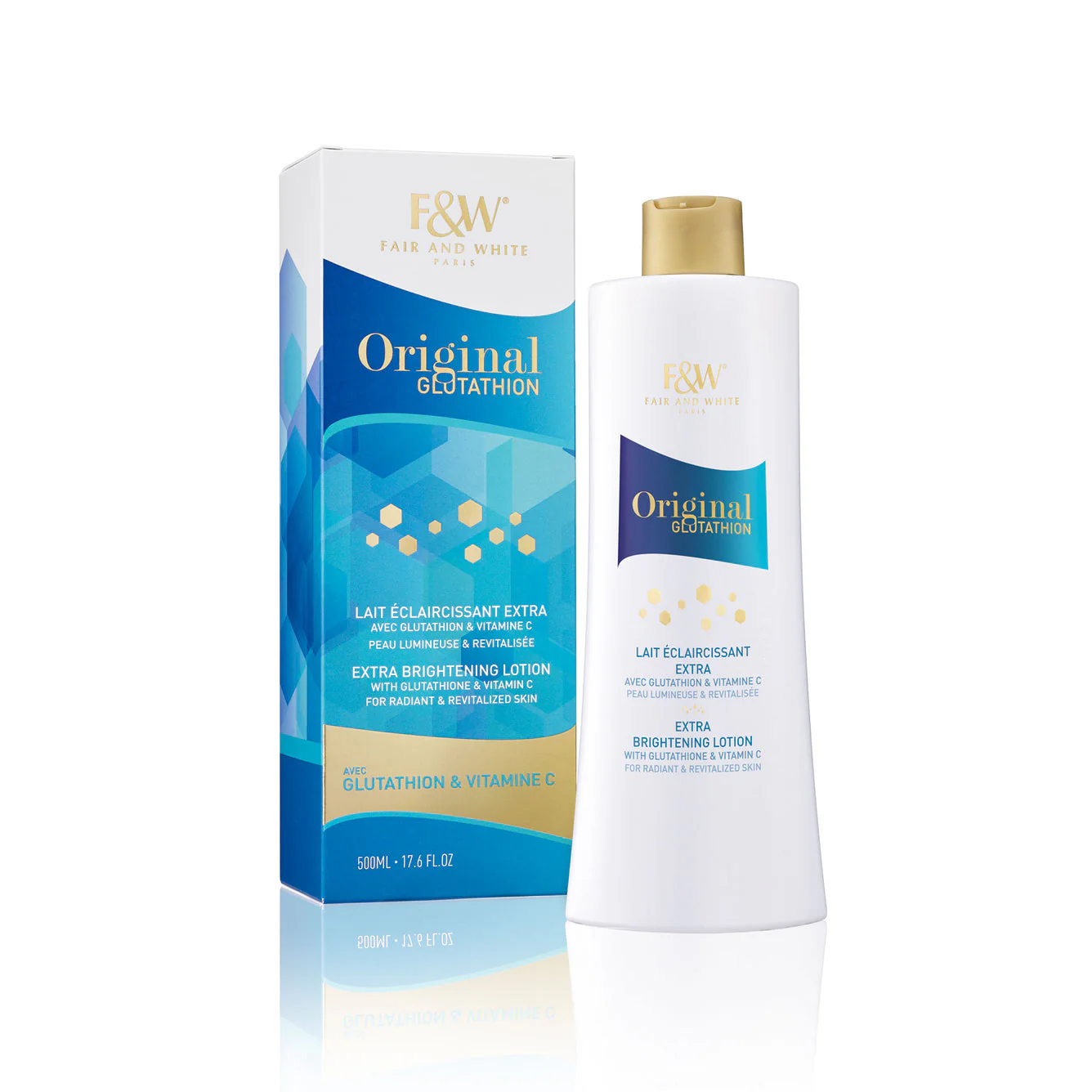 Fair And White Original Glutathion Extra Brightening Body Lotion 500ml / 17.6 fl oz - Image 2