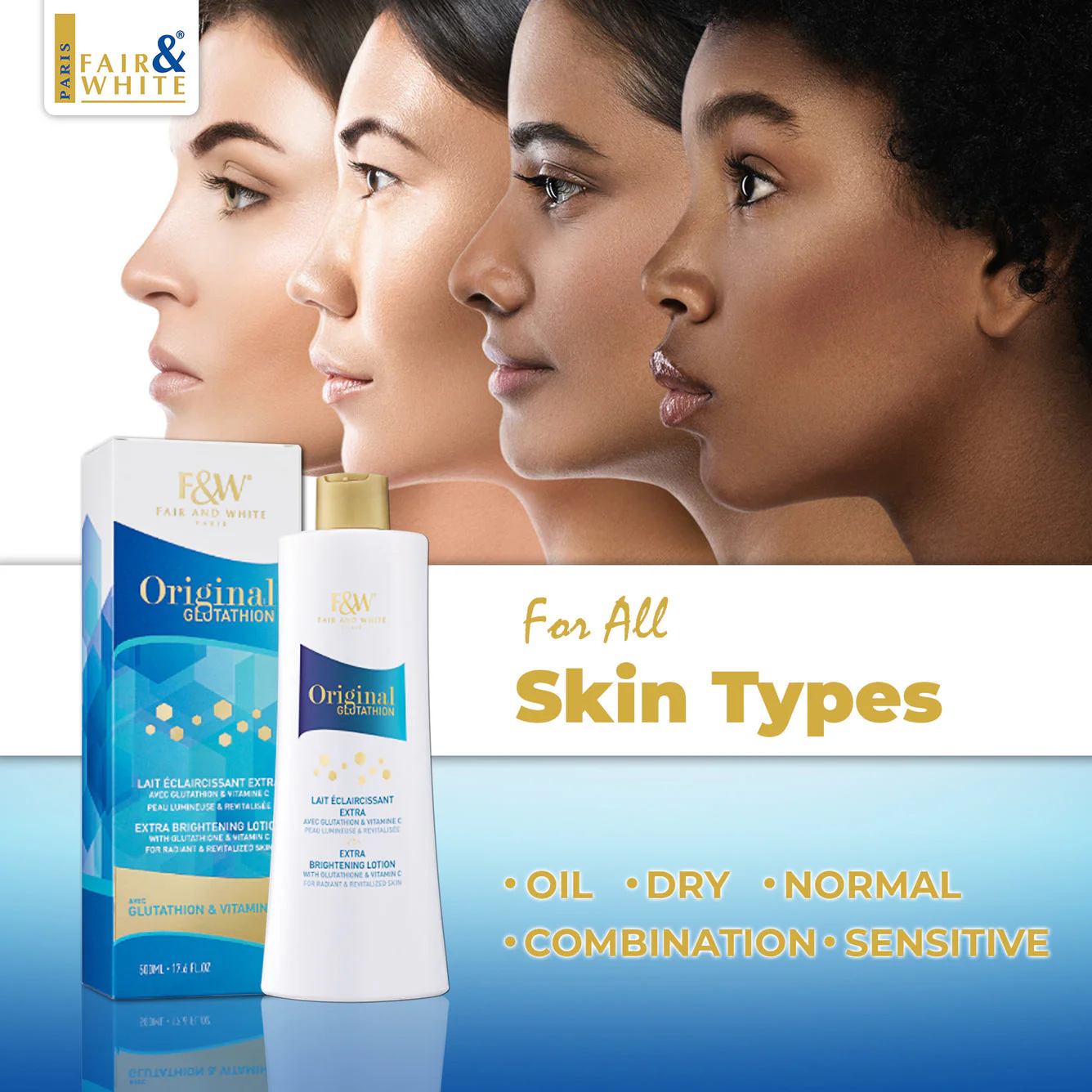 Fair And White Original Glutathion Extra Brightening Body Lotion 500ml / 17.6 fl oz - Image 4