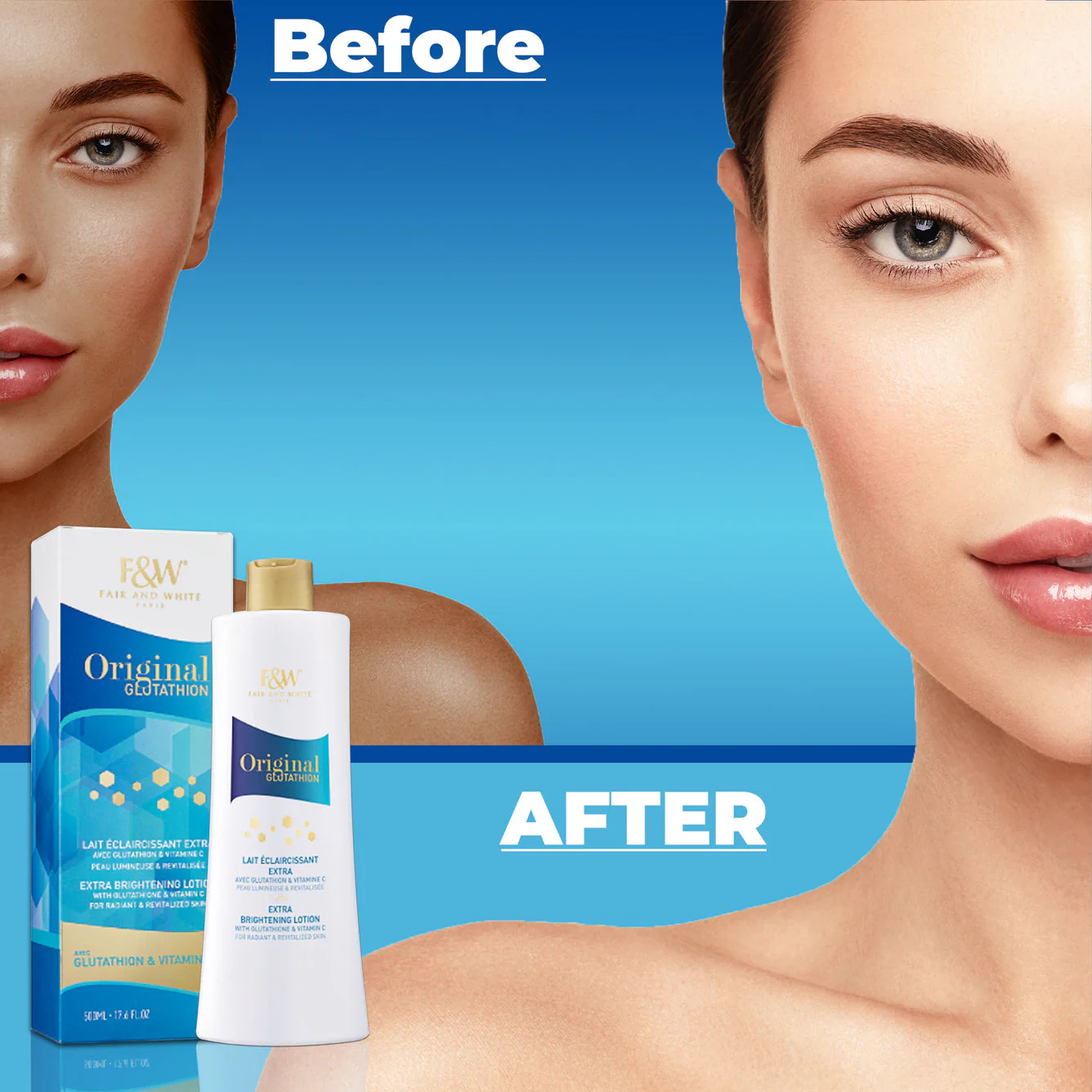 Fair And White Original Glutathion Extra Brightening Body Lotion 500ml / 17.6 fl oz - Image 5